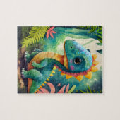 キッズおもしろいゲーカラフルムかわいい恐竜 ジグソーパズル (横)