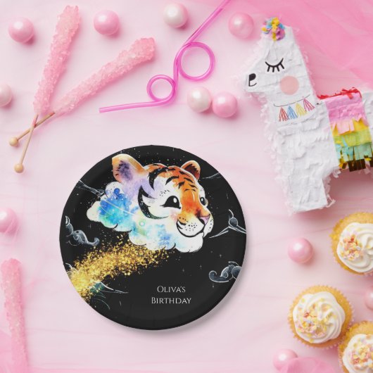 キッズおもしろいタイガー誕生日 ペーパープレート (パーティー)