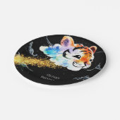 キッズおもしろいタイガー誕生日 ペーパープレート (アングル)