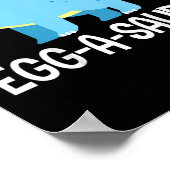 キッズおもしろいナス恐竜イースター卵狩りキッズ ポスター (角)