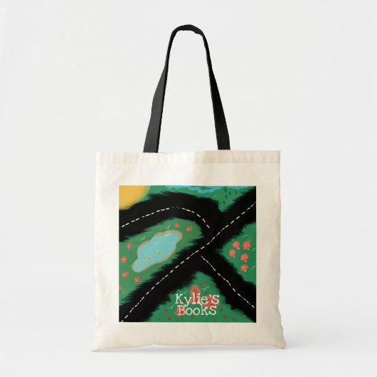 キッズおもしろいパーク風光明媚な図書館本 トートバッグ (正面)