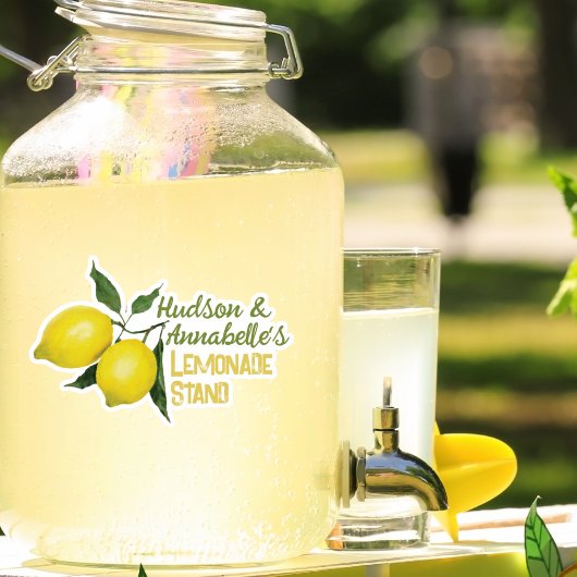 キッズおもしろいパーソナライズされた名レモネードスタンドロゴ シール