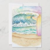 キッズおもしろいビーチパーティーサーフ誕生日招待状 招待状 (裏面)