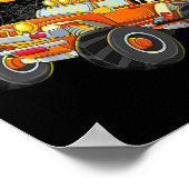 キッズおもしろいブー乗馬モンスタートラックハロウィンコスタム ポスター (角)