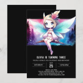 キッズおもしろい妖精誕生日 招待状 (正面/裏面)