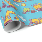 キッズおもしろい建築サイトと車両 ラッピングペーパー (ロールコーナー)