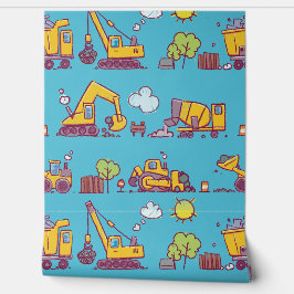 キッズおもしろい建築サイトと車両 壁紙