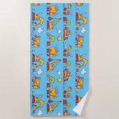 キッズおもしろい建築サイト&車両ビーチタオル ビーチタオル (正面)