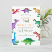 キッズおもしろい恐竜テーマ誕生日祝 招待状 (スタンド正面)