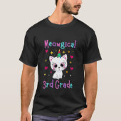 キッズおもしろい新学期3年生カテコーンユニコ Tシャツ (正面)