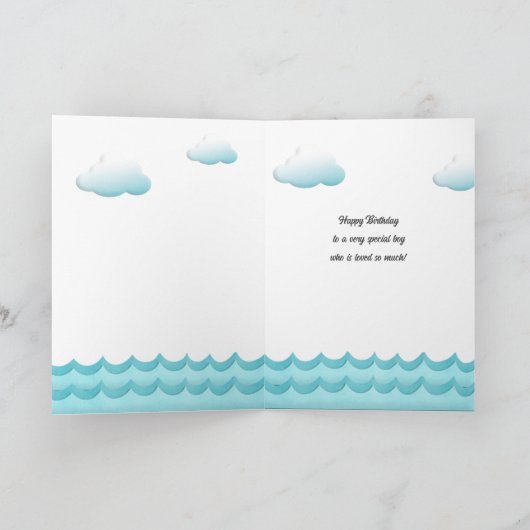 キッズおもしろい海賊動物誕生日挨拶 カード (内部)