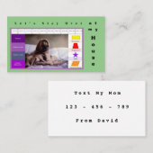 キッズおもしろい犬教育用ゲーム 名刺 (正面/裏面)