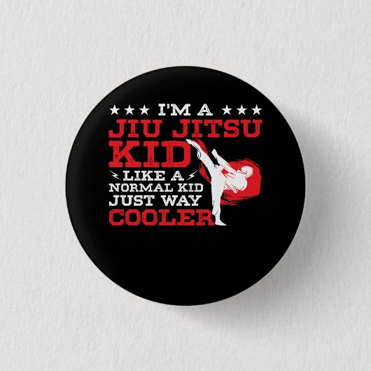 キッズおもしろいBJJとmmaデザインブラジル柔術Jisu Ma 缶バッジ (正面)