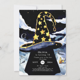 キッズお洒落おもしろいウィザード誕生日 招待状