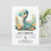 キッズお洒落カスタム恐竜誕生日 招待状 (スタンド正面)