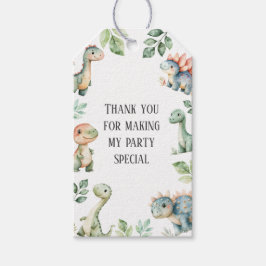 キッズかわいい恐竜をテーマにした誕生日パーティー ギフトタグ
