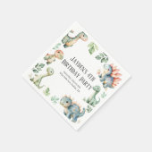 キッズかわいい恐竜をテーマにした誕生日パーティー スタンダードカクテルナプキン (角)