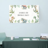 キッズかわいい恐竜をテーマにした誕生日パーティー 横断幕 (トレードショー)