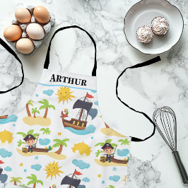 キッズかわいい海賊船パタパーソナライズされたーン エプロン
