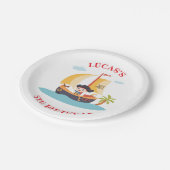 キッズかわいい海賊船誕生日パーティー ペーパープレート (アングル)