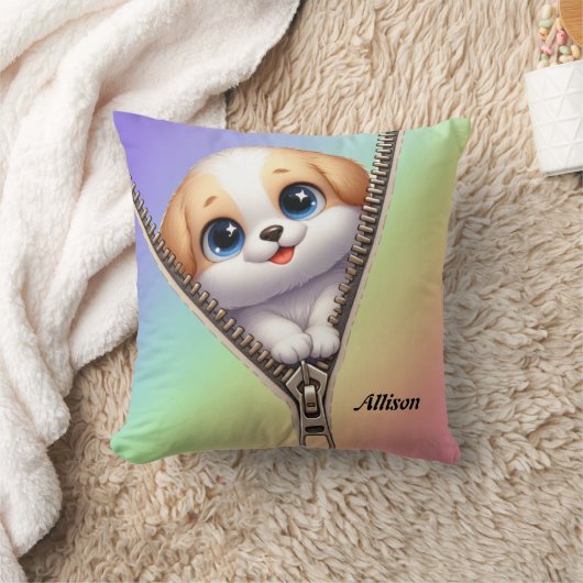 キッズかわいい犬の子犬 クッション (ブランケット)