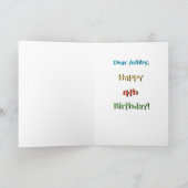 キッズかわいいOメーおもしろいトル4th誕生日グリーティングカード カード (内部)