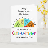 キッズかわいいOメーおもしろいトル4th誕生日グリーティングカード カード (黄色い花)