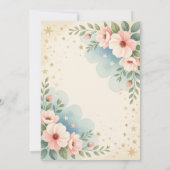 キッズかわいらし宇宙フラワーをテーマにした誕生日パーティー 招待状 (裏面)