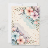 キッズかわいらし宇宙フラワーをテーマにした誕生日パーティー 招待状 (裏面)