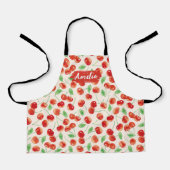 キッズさくらんぼパーソナライズされたエプロン、調理師ベーキングBBQ エプロン (正面)