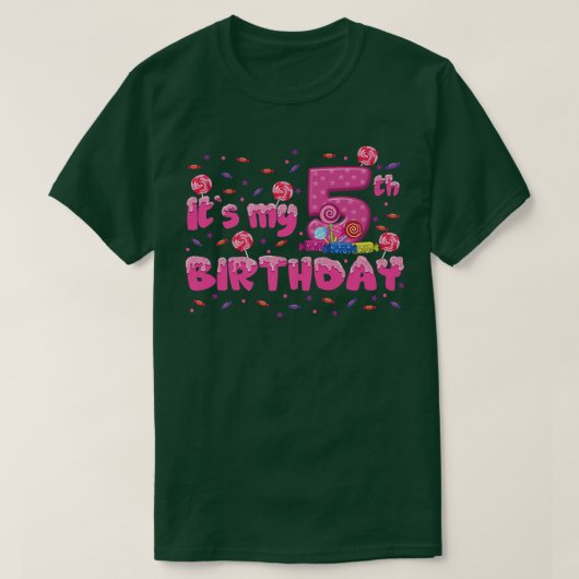 キッズそれは私の5番目の誕生日キャンディボンボン5年 Tシャツ (デザイン正面)