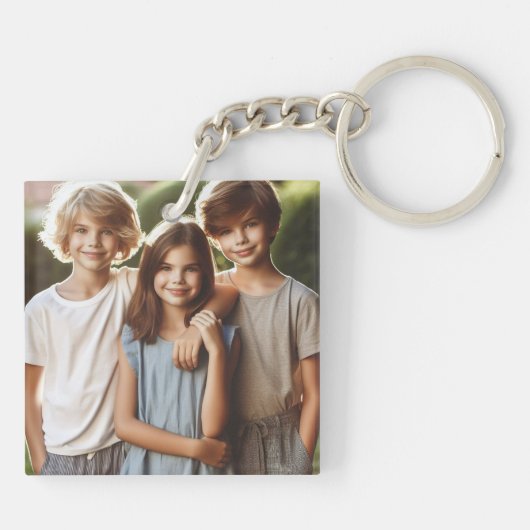 キッズとファミリーフォトキーチェーン キーホルダー (裏面)