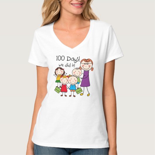 キッズと女性先生100日 Tシャツ (正面)