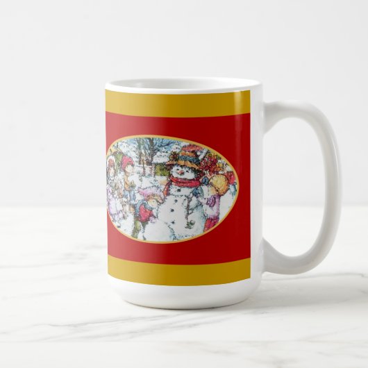 キッズと雪だるまマグ コーヒーマグカップ (右)