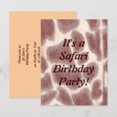 キッズのためのサファリ誕生日パーティー　ギリヤフの斑点 招待状 (正面/裏面)