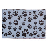 キッズのレトロブルーのかわいい犬の足指がバリエーションをプリント 枕カバー (裏面-左)