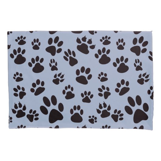 キッズのレトロブルーのかわいい犬の足指がバリエーションをプリント 枕カバー (正面左)