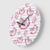 キッズの揺れ馬型 ラージ壁時計 (傾斜)