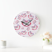 キッズの揺れ馬型 ラージ壁時計 (ホーム)