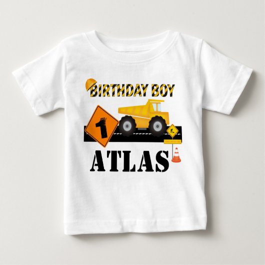 キッズまたは幼児建築誕生日ラグランシャツ ベビーTシャツ (正面)