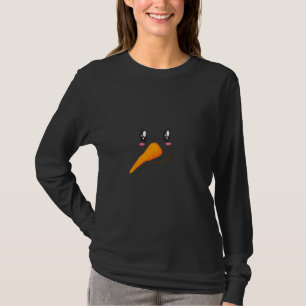 キッズまつげクリスマス衣装雪だるま顔コスチュウ Tシャツ
