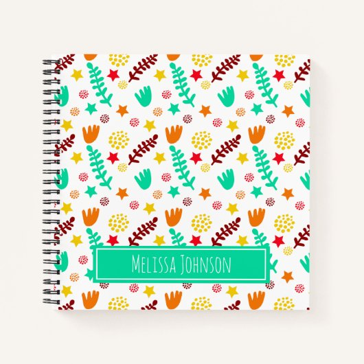 キッズをテーマにした熱帯植物性パタカラフルーン ノートブック (正面)