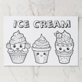 キッズアイスクリームカラーリングページ ペーパーパッド