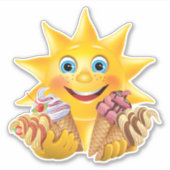 キッズアイスクリームコーンステッカー シール (正面)