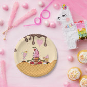 キッズアイスクリームコーンパーティーアイスクリームキャラクター ペーパープレート (パーティー)