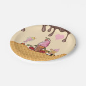 キッズアイスクリームコーンパーティーアイスクリームキャラクター ペーパープレート (アングル)