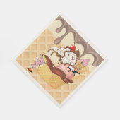 キッズアイスクリームパーティーアイスクリームコーンキャラクター スタンダードランチョンナプキン (角)