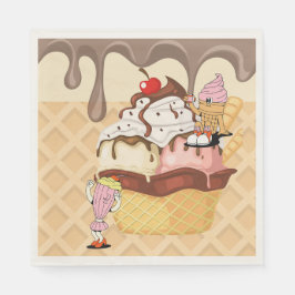 キッズアイスクリームパーティーアイスクリームコーンキャラクター スタンダードランチョンナプキン