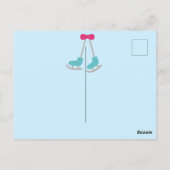 キッズアイススケートで滑る誕生日パーティーの招待 ポストカード (裏面)