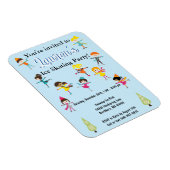 キッズアイススケートで滑る誕生日パーティーの招待 マグネット (右側)